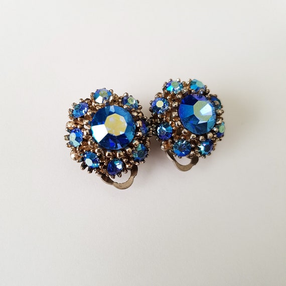 VINTAGE SPHINX earrings,turquoise blue earrings, … - image 3