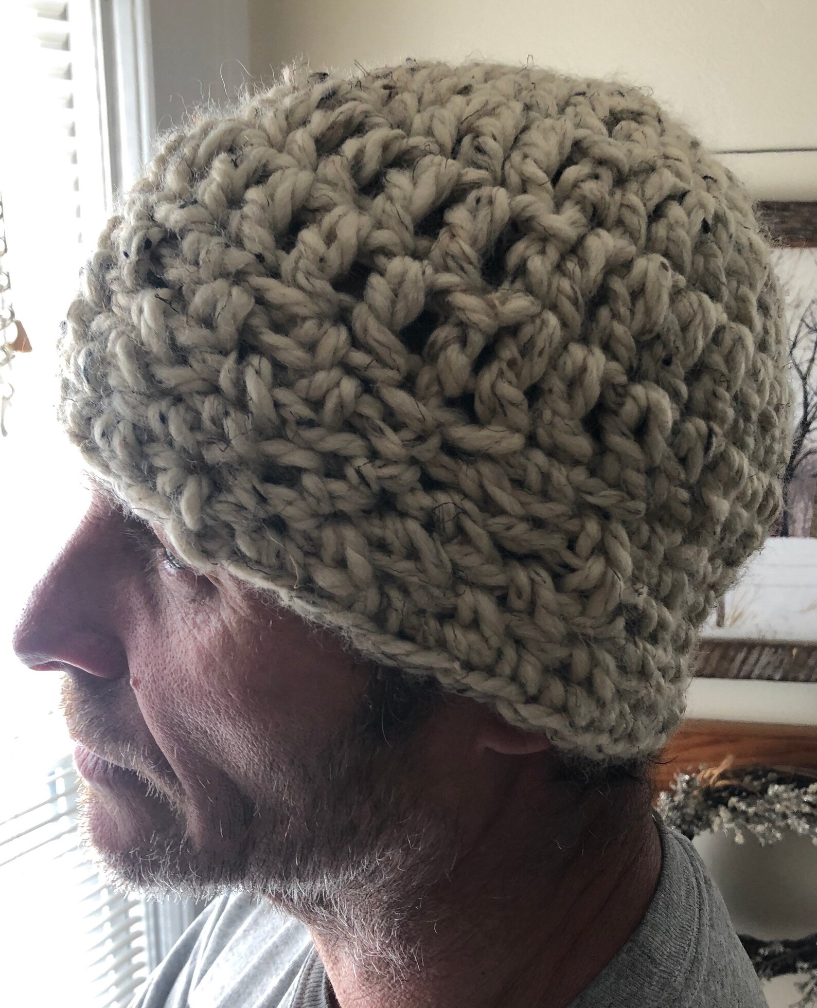 Cream Mens Crochet Winter Hat Gifts for him Mens Toque Etsy