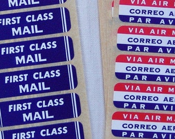 Vintage First Class Mail & Via Air Mail Labels (100 ct) – Scrapbooking Supplies