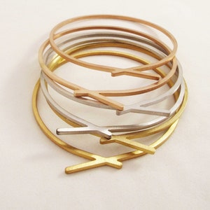 The Knot Skinny Bracelet, Modular Chic Bracelet. Ultra Thin Geometric Bracelet. Laka Luka Design "The Knot" Stacking Bangles