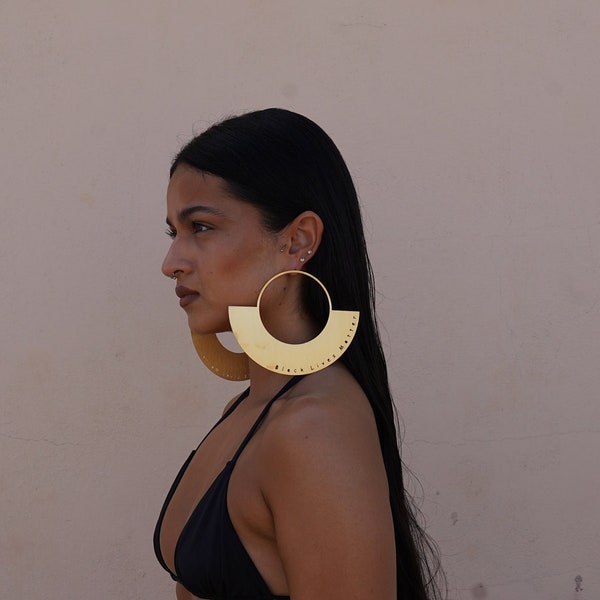 Black Lives Matter Earrings, African Earrings, Oversized Earrings, BLM, Statement Earrings, 80s Style, Laka Luka Design