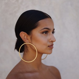 Oversized Earrings. Large hoops. Gold Hoop Earrings. Geometric hoops. Statement earrings. Laka Luka Design Large Hoops earrings image 1