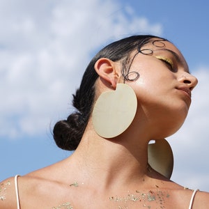 Oversized Earrings. African Earrings, Geometric Earrings. Statement Earrings. Large Hoop Earrings. Laka Luka design Discos earrings image 3