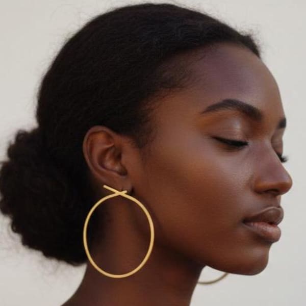 Oversized Knot Hoop Earrings - Gold or Stainless Steel, Modern Design