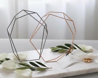 Geometric Wedding Crowns, Modern Greek Stefana with Ribbon