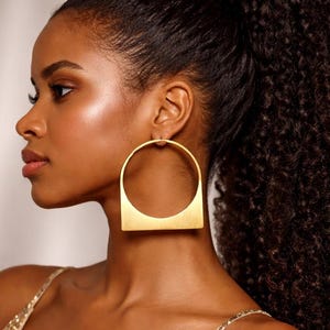 African Inspired Large Hoop Earrings - Handcrafted Ethnic Statement Jewelry