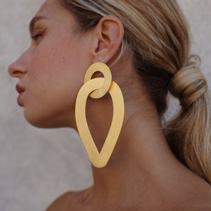 Oversized Gold Plated Earrings: Chunky Chain Statement Jewelry