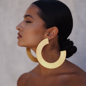 African Earrings, Custom Earrings Large Hoop Earrings. Laka Luka design Trois Quart earrings, Gift for Her, Handmade Earrings image 6