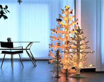 Árbol de Navidad, árbol de Navidad ecológico, vida ecológica, diseño nórdico, árbol de Navidad de madera, árbol de Navidad cortado con láser, árbol de Navidad