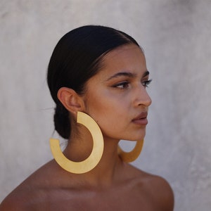 African Earrings, Custom Earrings Large Hoop Earrings. Laka Luka design Trois Quart earrings, Gift for Her, Handmade Earrings image 2