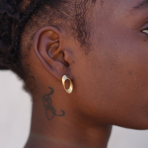 Tiny Stud Earrings, Gift, Gift for Her, Stud Earrings, Infinity Earrings, Gold earrings, geometric earring. Laka Luka Original Design