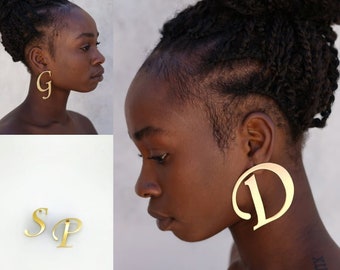 Monogram Earrings, Personalized Initial Earrings, Large Initial earrings. Laka Luka design "Monogram"