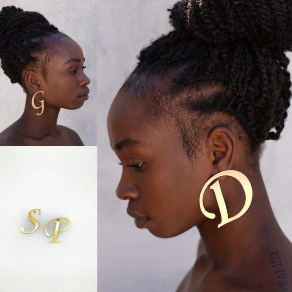 Monogram Earrings, Personalized Initial Earrings, Large Initial earrings. Laka Luka design "Monogram"