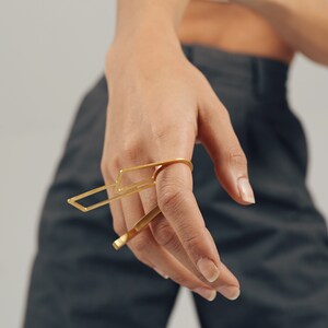 Skinny Ring Climax, unique Laka Luka design, Ultra Thin Geometric Ring. Size 7 ring. Gold Plated Ring. Stainless Steel Ring, Knuckle Ring image 7