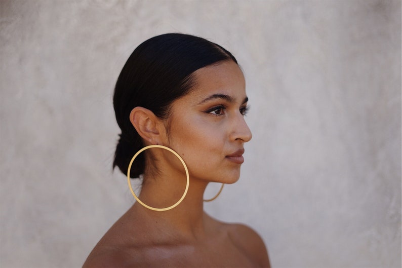 Oversized Earrings. Large hoops. Gold Hoop Earrings. Geometric hoops. Statement earrings. Laka Luka Design Large Hoops earrings image 1