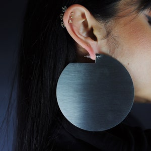 Sterling Silver Oversized Earrings. African Earrings, Geometric Earrings. Statement Earrings. Large Hoop Earrings. Laka Luka design