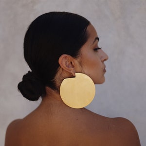 Oversized Earrings. African Earrings, Geometric Earrings. Statement Earrings. Large Hoop Earrings. Laka Luka design Discos earrings image 1