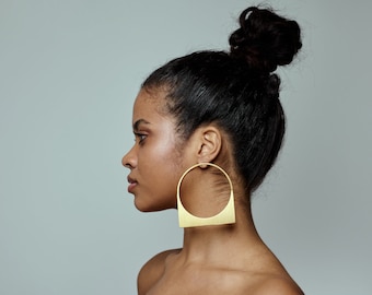African Hoop Earrings – Big Lightweight Afrocentric Jewelry, Tribal Statement Earrings, Festival Fashion, Ethnic Earrings for Women