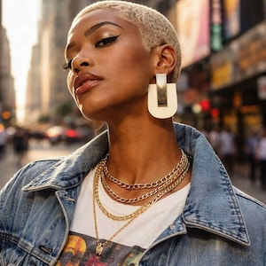 Geometric Ear Jacket Earrings — Behind-the-Lobe Gold and Silver Statement Studs