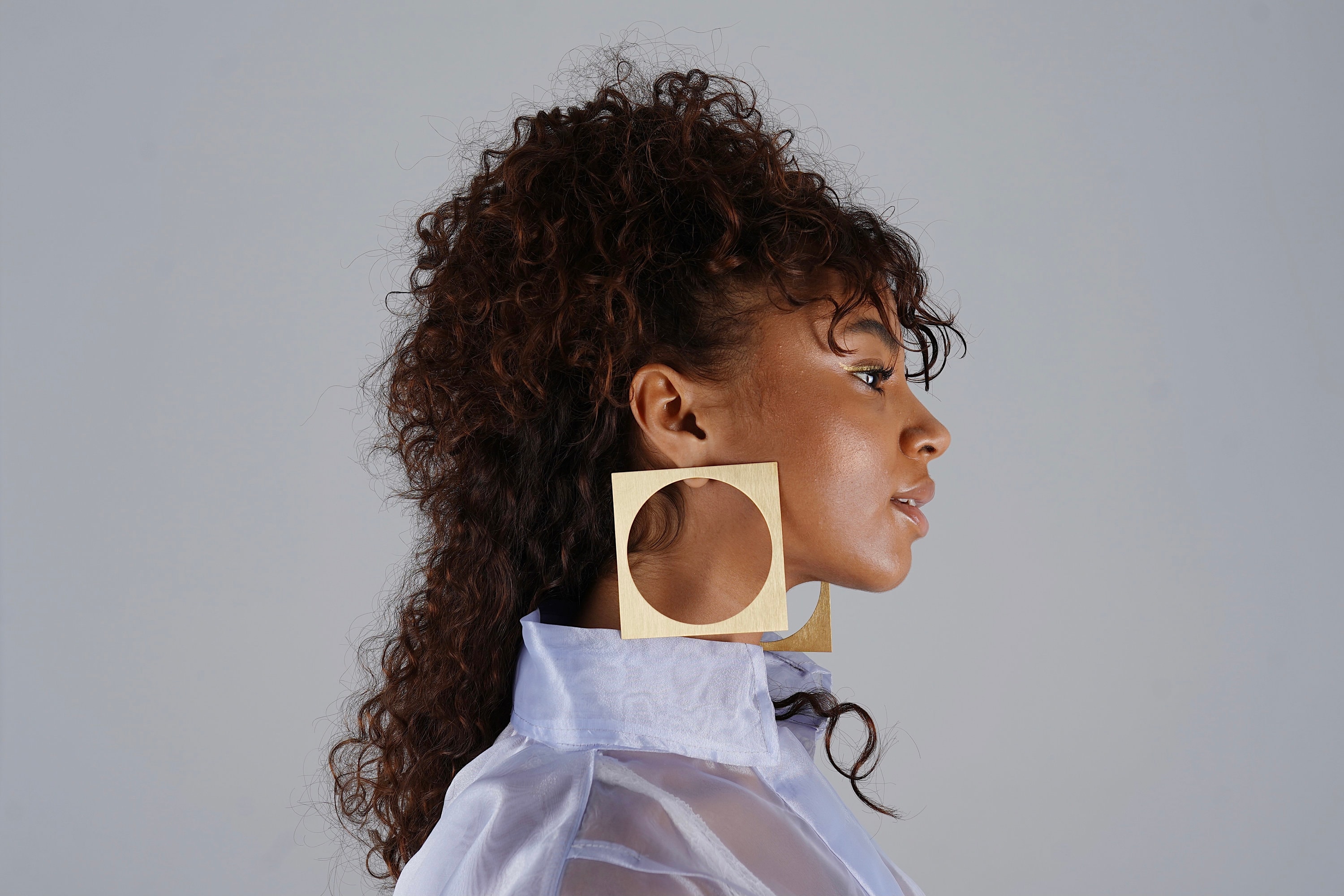 Oversized Earrings "Squaring the Circle" , Thin Geometric Earrings. Statement Earrings. Custom Hoop Earrings. Handmade Laka Luka Design