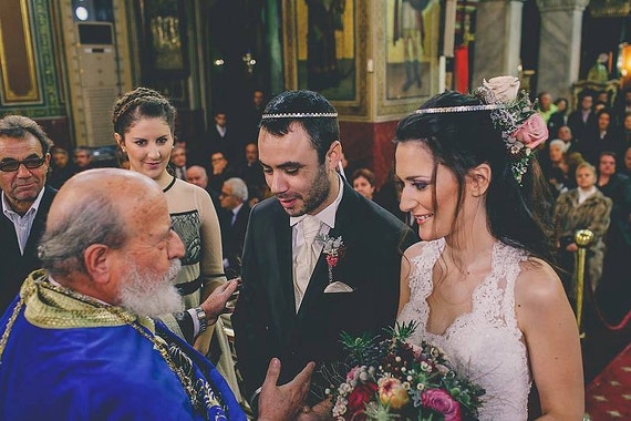 Flower Stefana Greek Crowns / Orthodox Greek Wedding Crowns / | Etsy