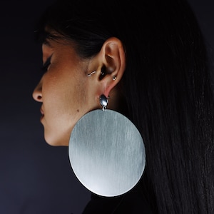 Clip On Earrings, Oversized Earrings, Sterling Silver Earrings, Large Hoops Earrings, Big Hoops Earrings, African Earrings, Geomtric Hoop