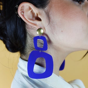 Clip On Earrings, Non Pierced Earrings, Statement Earrings, Oversized Earrings, 60s Earrings, Abstract Shaped Earrings, Trendy Earrings