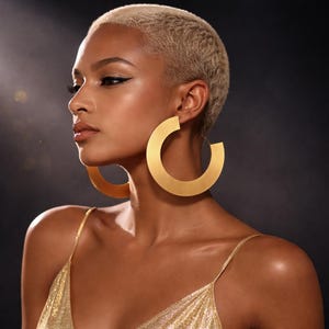 Afrocentric Large Hoop Earrings, Oversized 80s-Inspired Statement Jewelry.