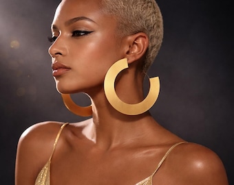 Afrocentric Large Hoop Earrings, Oversized 80s-Inspired Statement Jewelry.