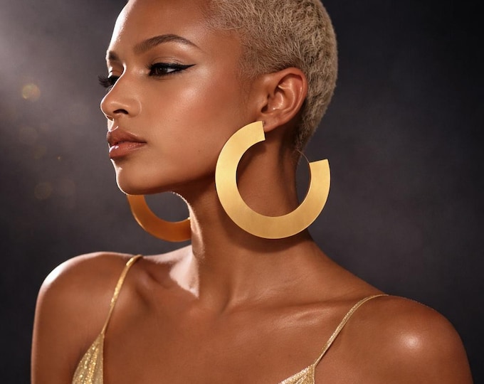 Afrocentric Large Hoop Earrings, Oversized 80s-Inspired Statement Jewelry.