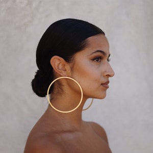 Oversized Earrings. Large hoops. Gold Hoop Earrings. Geometric hoops. Statement earrings. Laka Luka Design Large Hoops earrings image 8