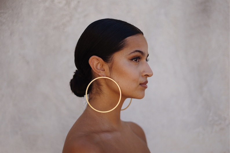 Oversized Earrings. Large hoops. Gold Hoop Earrings. Geometric hoops. Statement earrings. Laka Luka Design Large Hoops earrings image 8