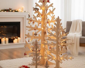 Eco Friendly Wooden Christmas Tree, Laka Luka Nordic "Birch" Design,  Cat Friendly Christmas Tree