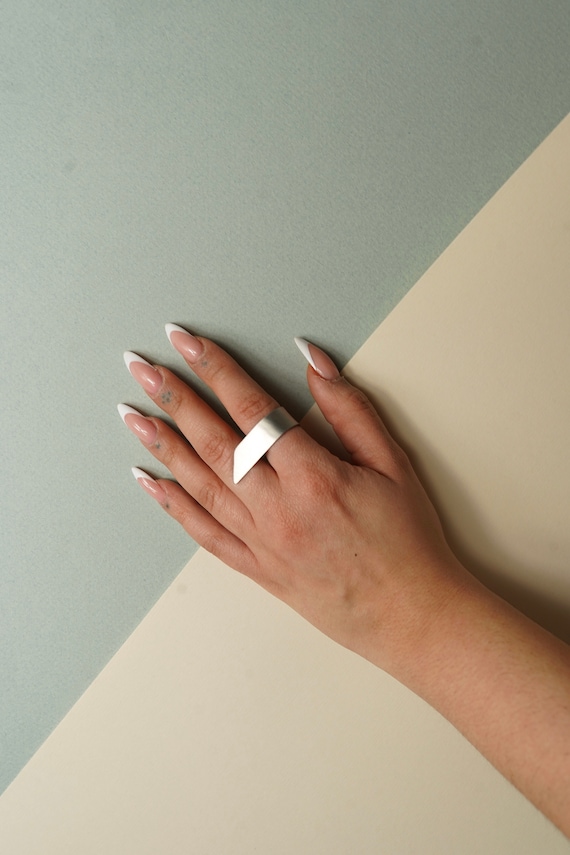24K Gold Plated Stainless Steel Bold Adjustable Ring, Original Laka Luka Design "Manchette" Minimalistic Ring, Gold Knuckle Statement Ring
