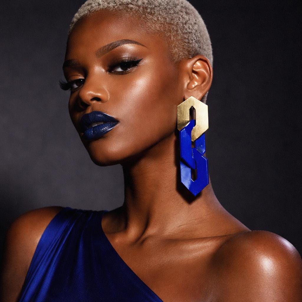 Contemporary Geometric Statement Earrings- Oversized Chain Drops