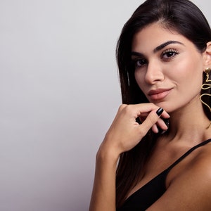 Clip on Squiggle Earrings, Dangle Earrings, Gold Drop Earrings, One Line Earrings, Gift for her, Laka Luka Linear Design &quot;Squiggle&quot; earrings