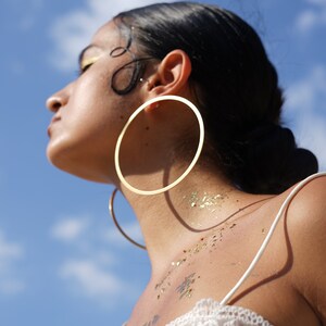 Oversized Earrings. Large hoops. Gold Hoop Earrings. Geometric hoops. Statement earrings. Laka Luka Design Large Hoops earrings image 6