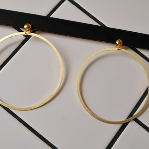 Clip On Earrings, Oversized Earrings. Large hoops. Gold Hoop Earrings. Geometric hoops. Laka Luka Design "Large Hoops" earrings