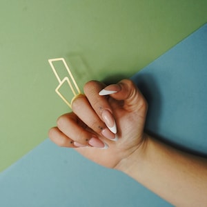 Guldpläterad geometrisk knogaring, ultratunn stapelbar statementring, storlek 7