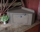 Countertop Corner Cabinet Corner Bread Box Barn Wood Finish Primitive Farmhouse Rustic Kitchen