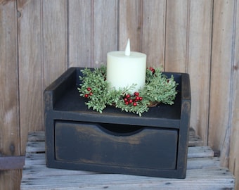 Handmade Key Box: Primitive Black Distressed Farmhouse Decor