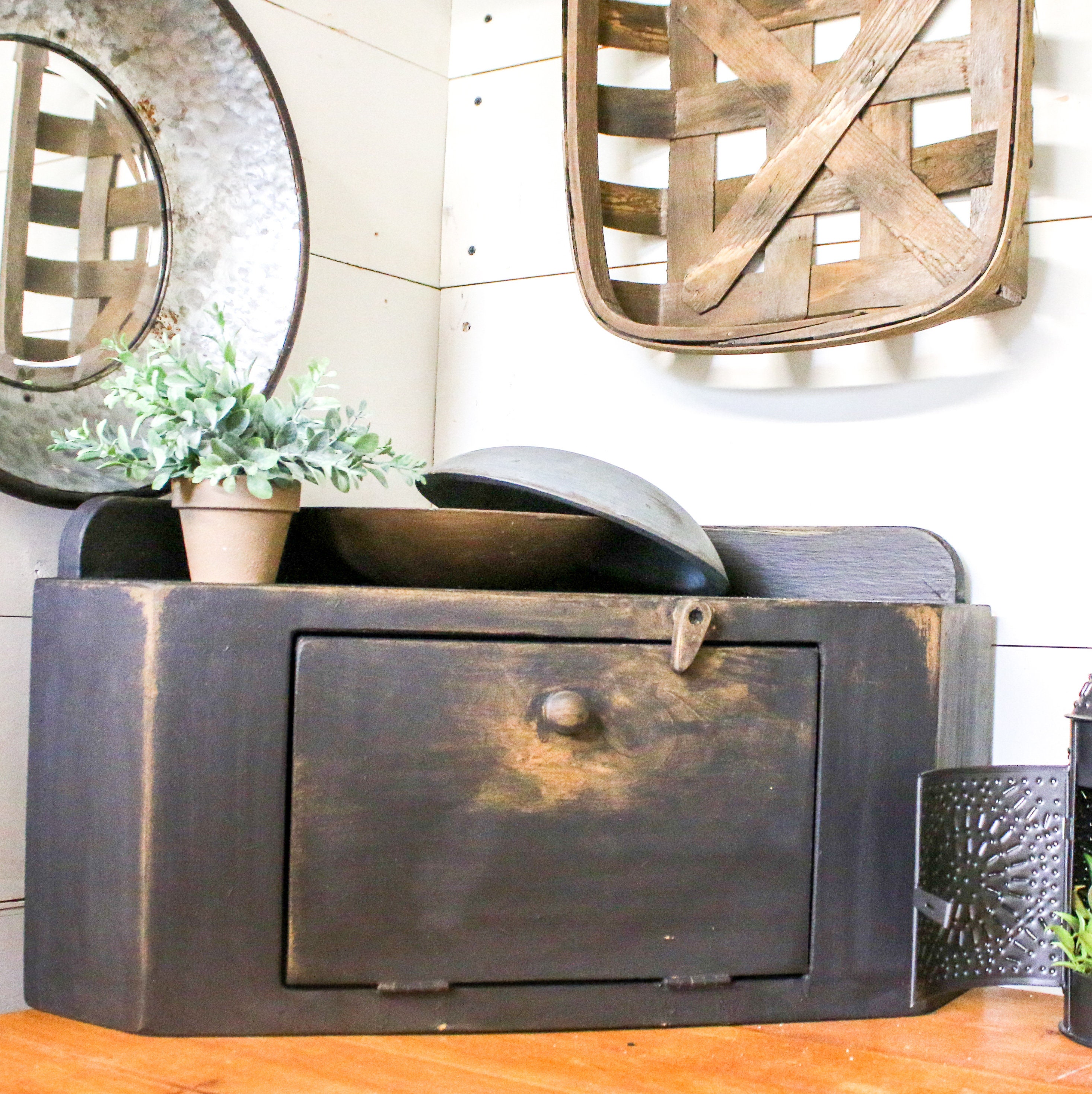 Encimera gabinete de esquina / caja de pan de esquina / | Etsy