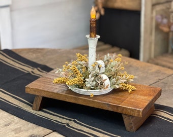 Handmade Rustic Brown Wooden Table Riser: Farmhouse Decor