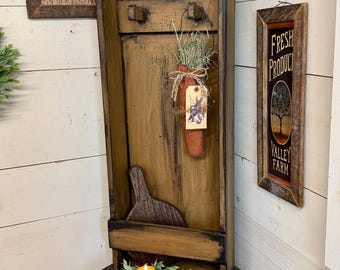 Handmade Log Cabin Wall Box: Rustic Farmhouse Shelf Decor
