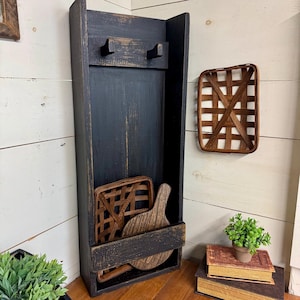 Log Cabin Wall Box Primitive Style Shelf Decor | Country Farmhouse Rustic Shelf