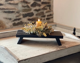 Handmade Black Distressed Wooden Table Riser: Farmhouse Decor