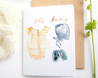 baby shower card | new baby, expecting, pregnancy announcement, baby girl, watercolor, whimsical,