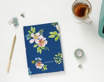 journal | prayer, inspirational, floral watercolor, devotional, christian, notebook, gifts under 20, stocking stuffer, navy, girlfriend gift