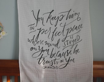 swaddle blanket | scripture, muslin, faith, Samuel, Bible verse, prayer, baby, organic, muslin, natural, gifts under 40, shower gift