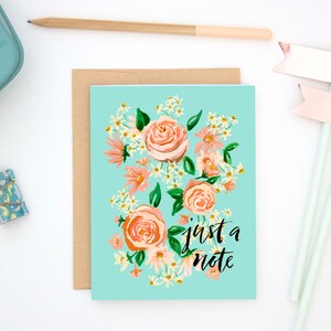 | de carte de notes floral, botanique, blanc, blush, marine, bouquet, fleur sauvage, merci, douche